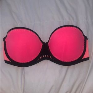 Pink strapless bikini top! 32DD